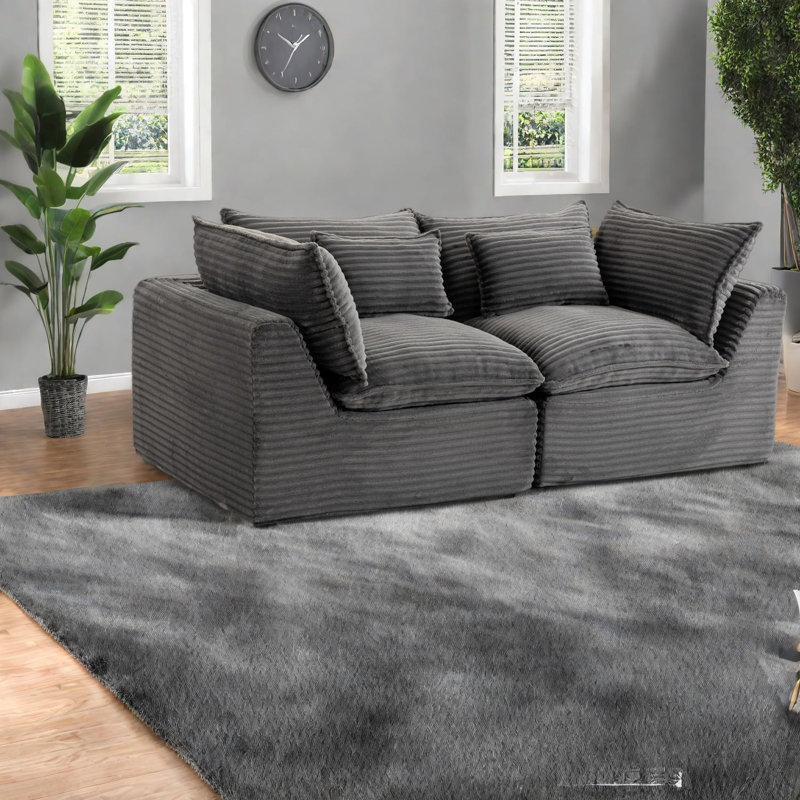 Ensemble de canapé modulaire surdimensionné en velours côtelé 74,8 pouces Cloud