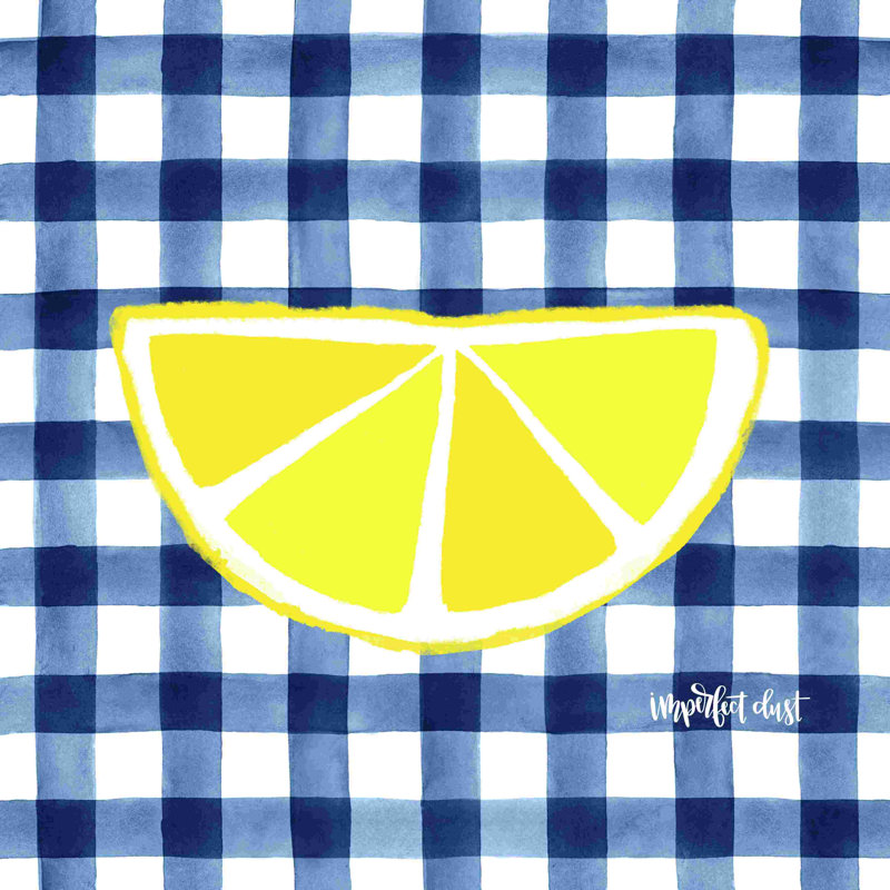 Demi citron - Peinture, H 36 po x l 36 po, Non, Papier avec cadre photo en érable