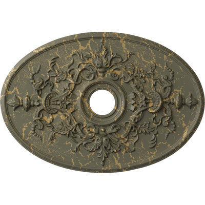 Endurathane Alexa Ceiling Medallion, 30 3/4"W x 21/14"H x 3 7/8"ID x 1 5/8"P (Fits Canopies up to 5 5/8"), Hand-Painted Witch Hazel Crackle Finish