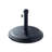 Dubose 4 Seater Rattan Round Dining Set with Grey LED Premium Parasol - Black