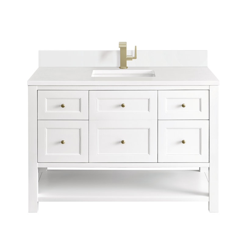 Breckenridge 48'' W Single Vanity, Bright White, Single-Hole, White Zeus