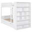 Lit superposé simple au-dessus de simple avec tiroirs et armoire de rangement multicouche - Bois massif peu encombrant, blanc-957600305-957600307