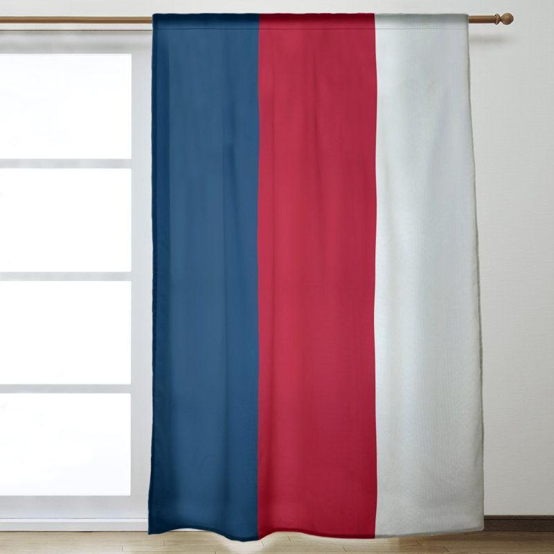 Mississippi Rebellion Sateen Room Darkening Curtain Single Panel, Navy Blue/Red/White