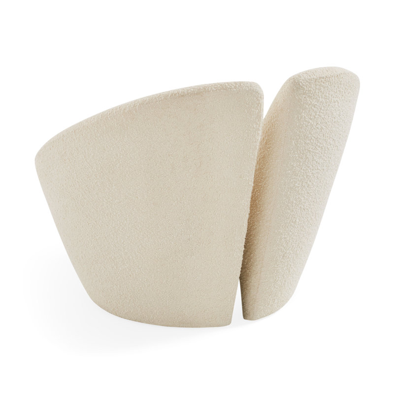 Marais Boucle Lounge Chair, Ivory/Ebony Boucle