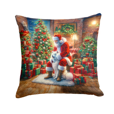 Coussin Samoyed and Santa Claus