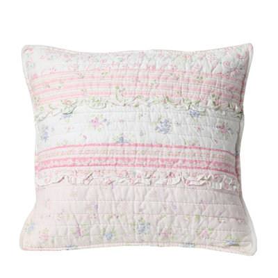 Romantic Chic Embroidered Cotton Throw Pillow