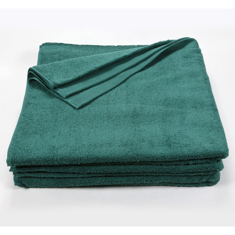Ensemble de serviettes de plage 100% coton 6 pièces GOP, Vert forêt