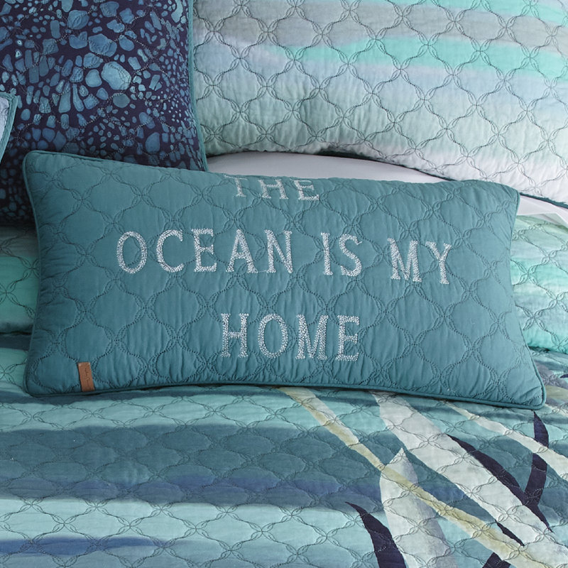 Summer Surf Cotton Lumbar Pillow
