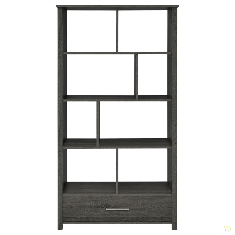 Bibliothèque de rangement à 4 tablettes, Gris foncé