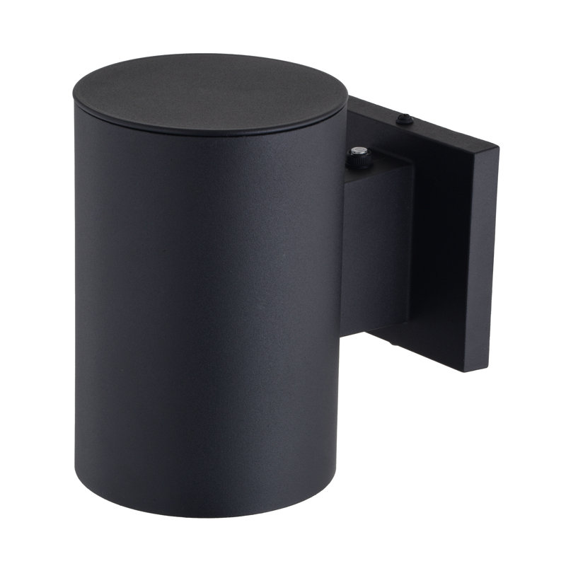 Berdeja 7.25 in. H 1-Light Textured Black Dusk to Dawn Sensor Outdoor Wall Sconce Rust-Resistant Aluminum, Metal Shade, LED Compatible, Dark Sky for Exterior Porch Patio Front Door or Garage