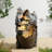 23.5"H 4-Tiered Dogs And Pot Polyresin Outdoor Fountain With Pump And LED Light (KD)