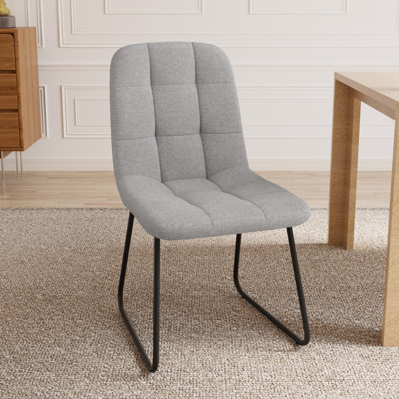 47cm H Fabric Upholstered Upholstered Back Side Chair in Gray