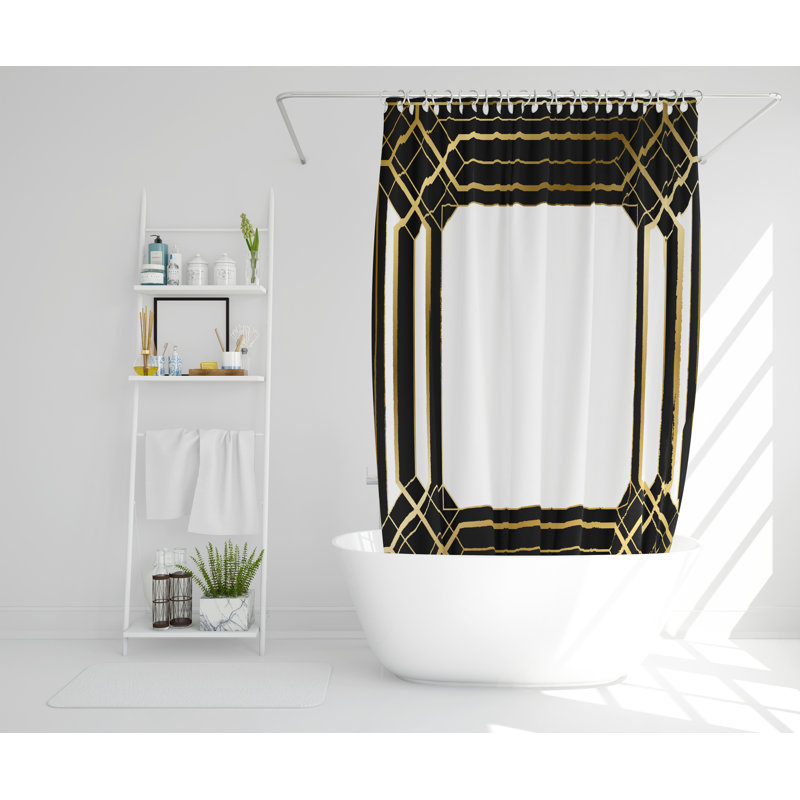 Kittie Polyester Shower Curtain Set, 168cm H x 168cm W