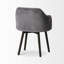 Chaise de salle à manger rembourrée grise et noire en tissu-1033811582-1033811577