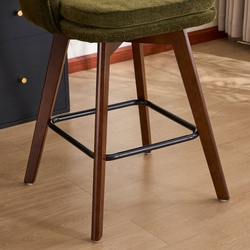 Tabouret de bar Allis Mid-Century, Chenille verte, 1