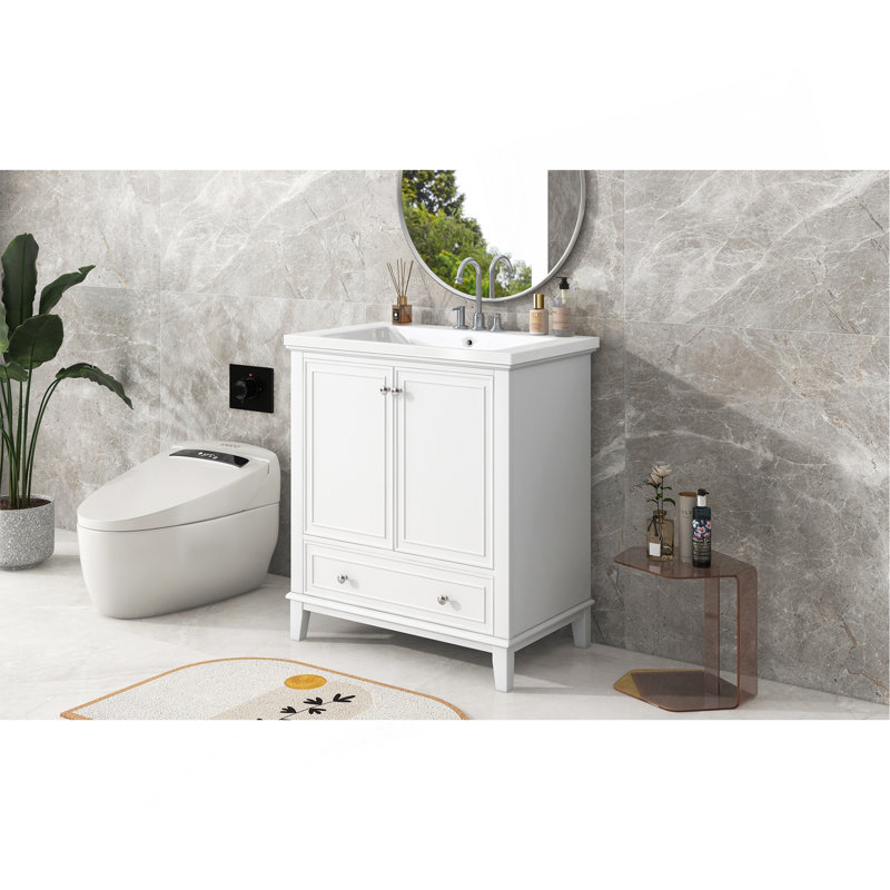 Meuble-lavabo luxueux avec des matériaux de qualité supérieure et une conception fonctionnelle pour une salle de bain élégante et organisée.