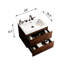 Wall Mount 24" Walnut Bathroom Vanity With Ceramic Sink With Three Faucet Holes