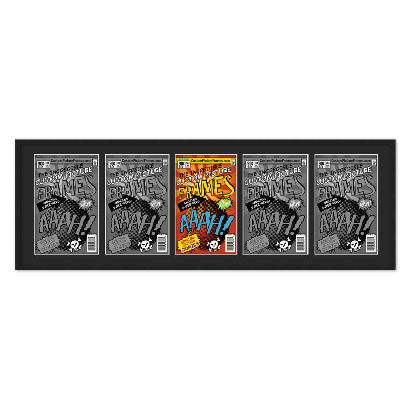 5 tapis de cadre de bandes dessinées pour exposer 5 bandes dessinées UV en acrylique, support et matériel de suspension