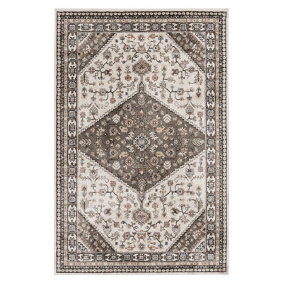 Bungalow Rose Magaw Brown/Orange Traditional Indoor Polypropylene/Polyester Area Rug