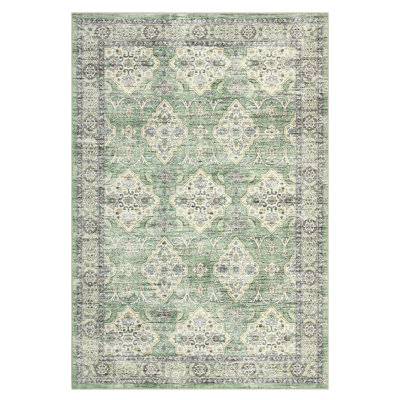 Machine Washable Rug with Rubber Backing for Living Room Oriental Non-Slip Dining Room Rug Easy-Cleaning Floor Carpet for Bedroom Office Playroom