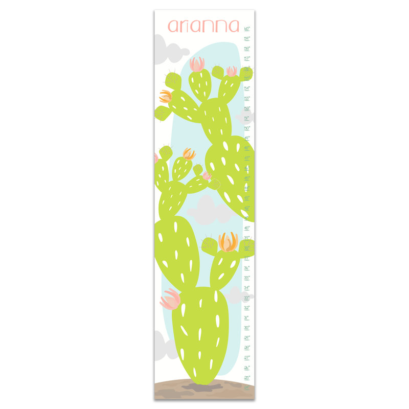 Charte de croissance personnalisable cactus pastel Toth, Oui