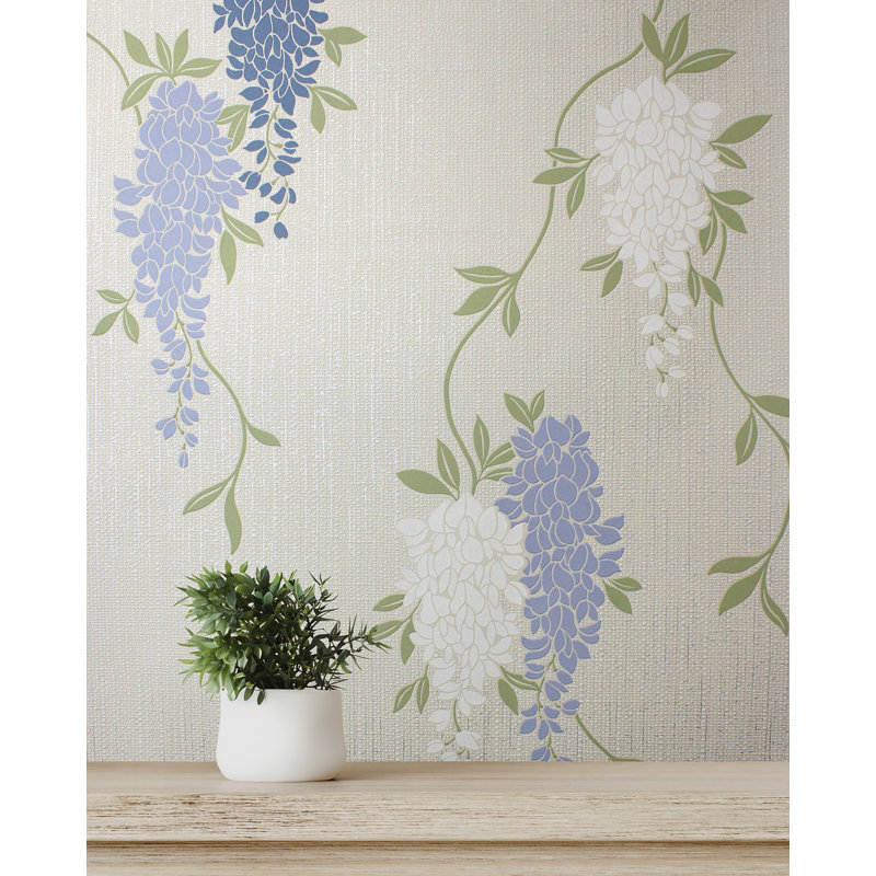 Aisla Wisteria Wallpaper, Blue