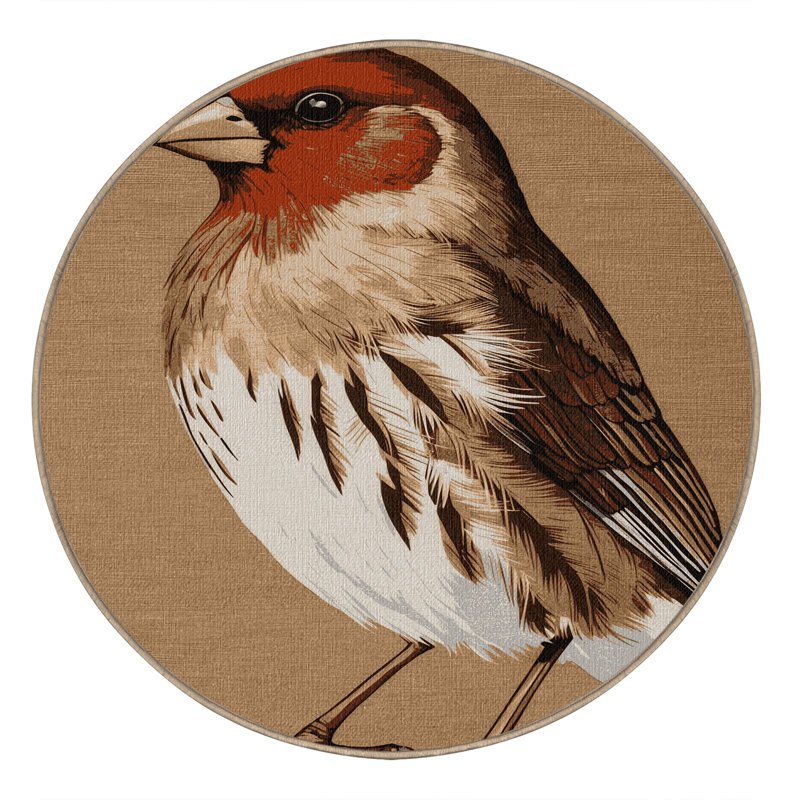 Tapis lavable oiseaux Finch, Rectangulaire 3 pi x 5 pi