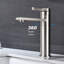 Robinet pour salle de bain à poignée simple en nickel brossé - Acier inoxydable, réglage facile de la température, lavabo à poignée fascinant, résistant à la saleté, apparence élégante