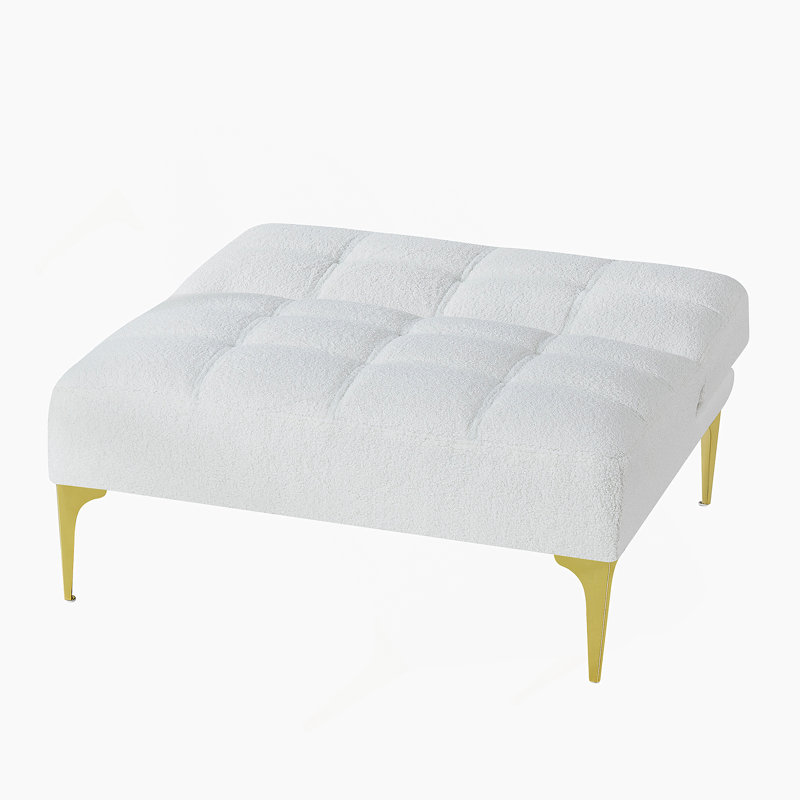 Yanelys 35.5'' Wide Teddy fabric Tufted Side Chair, 1, White Teddy