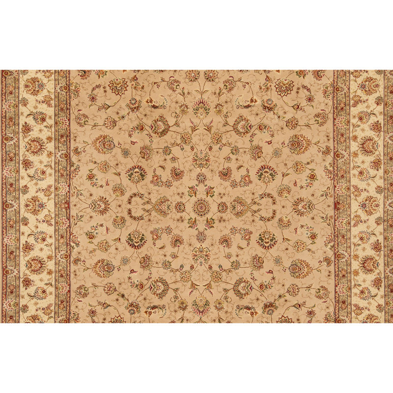 Hand Knotted Oriental Area Rug in Beige And Ivory
