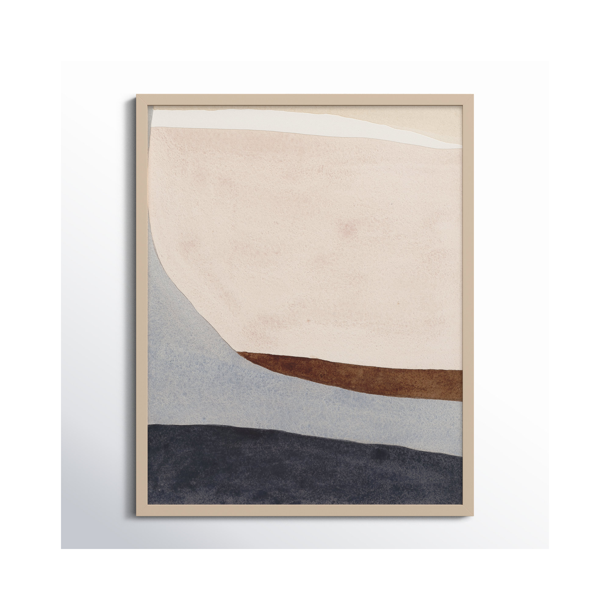 Divided By Blue 2 by Julia Balfour, Brown Framed, 38" H x 30" W x 1.25" D