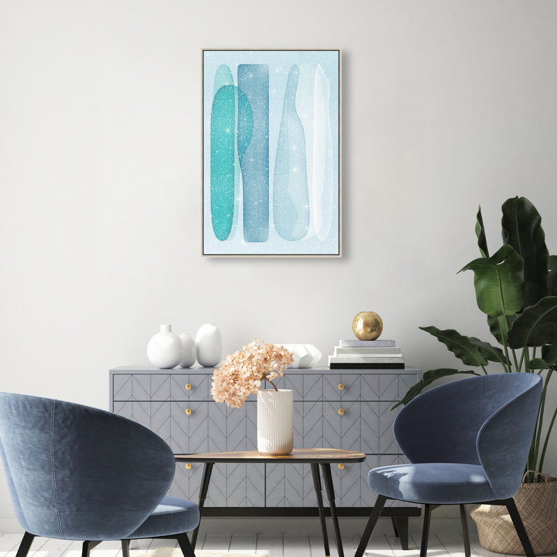 Glacier Fragments Canvas Abstract Print by Oliver Gal, Black Frame, 10 x 15, 46"H x 31"W, Silver Floater Frame