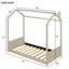 Lit simple beige - offrant une option de couchage élégante et fonctionnelle avec des lattes à structure en pin-1096386680