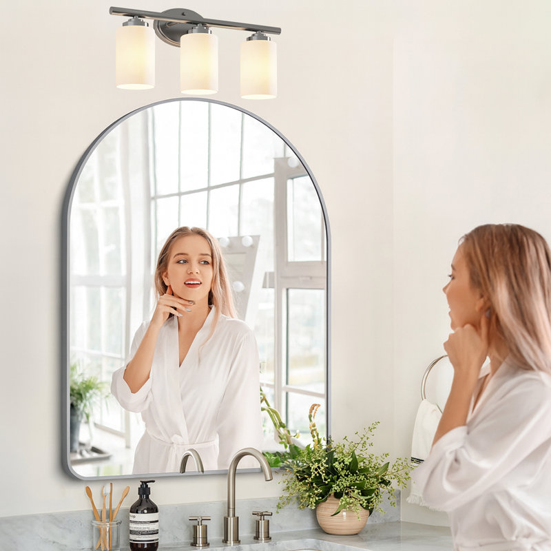 Brushed Nickel 3-Light Vanity Light, Nickel
