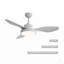 Ventilateur de plafond 47 pouces avec lumière DEL 22W et télécommande 6 vitesses moteur à courant continu blanc pour le salon-227673810-227673812