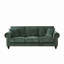 Canapé 86 po moderne à 3 places avec accoudoirs roulés, canapé rembourré en chenille avec pieds en bois et garniture cloutée