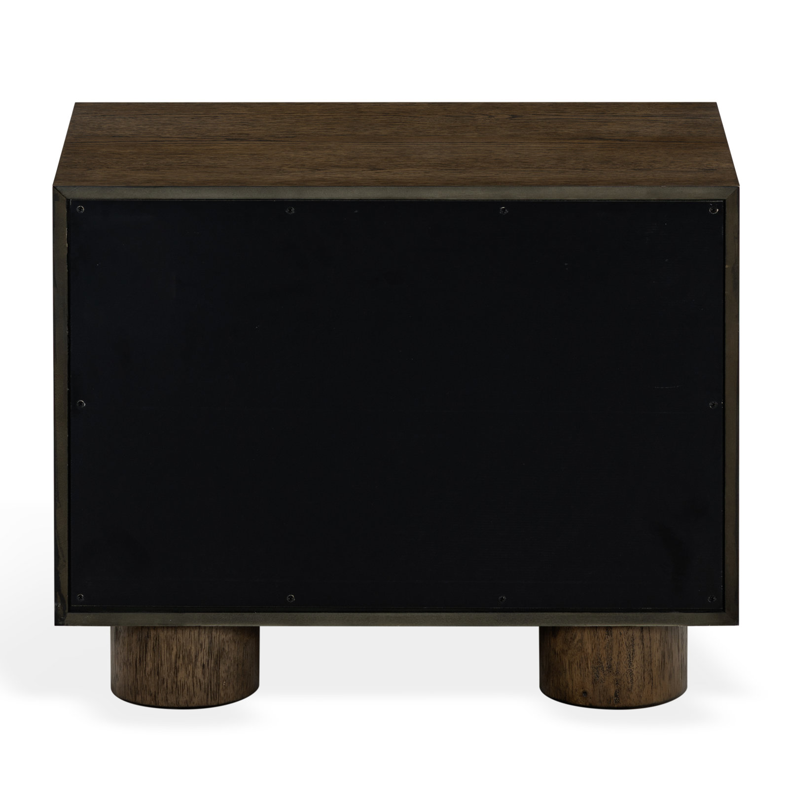 Vanora Wood 2 Drawer Nightstand, Dark Brown Oak
