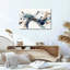 Plume tressée bleue et beige avec sphères flottantes, art mural-41231642