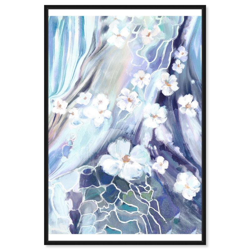 «Blue Echoes Blue Decor» par Art Remedy, H 24 po x l 20 po, Black Frame