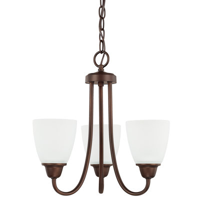 Trenton 3 - Light Steel Dimmable Chandelier