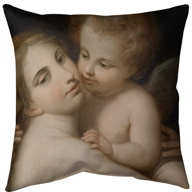 Housse de coussin euro et cupid venus, Sergé de coton
