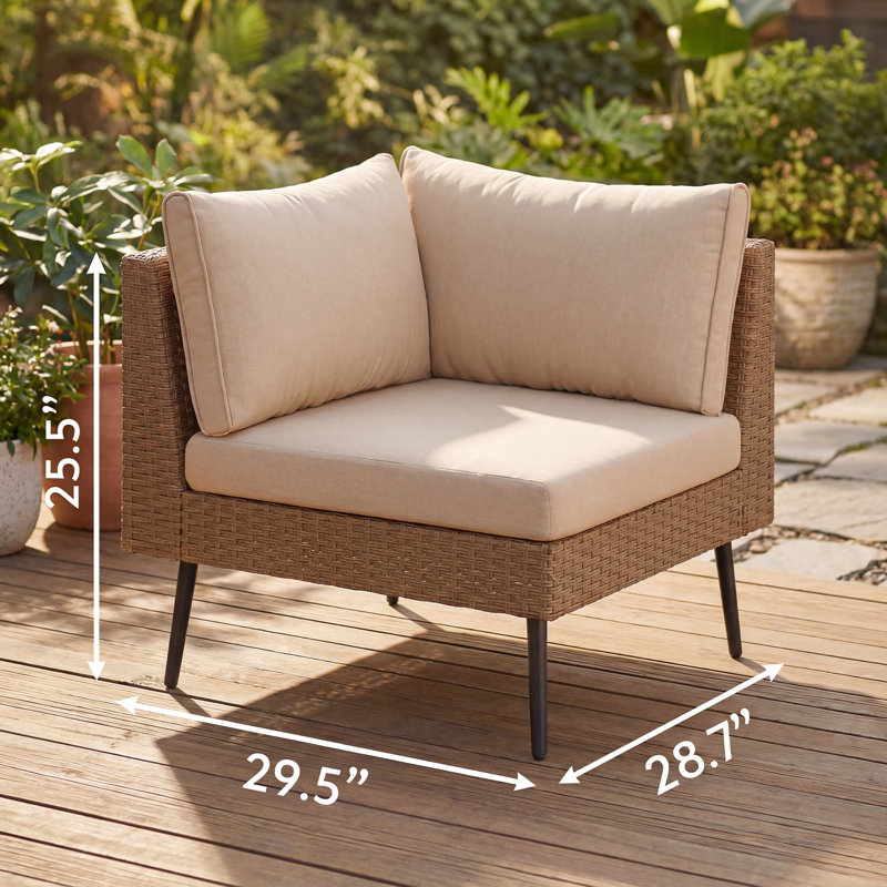Canapé d'angle 2 pièces pour patio, Beige
