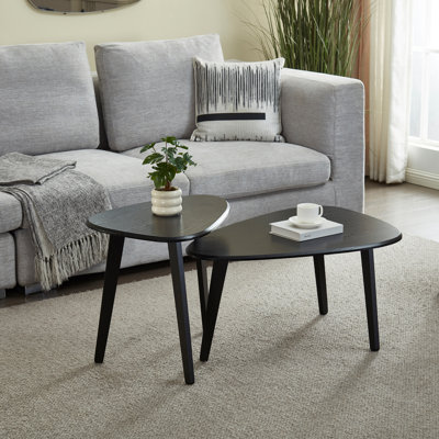 Nesting Coffee Table Set of 2,Modern Center Table for Living Room, Lounge Area, or Office.
