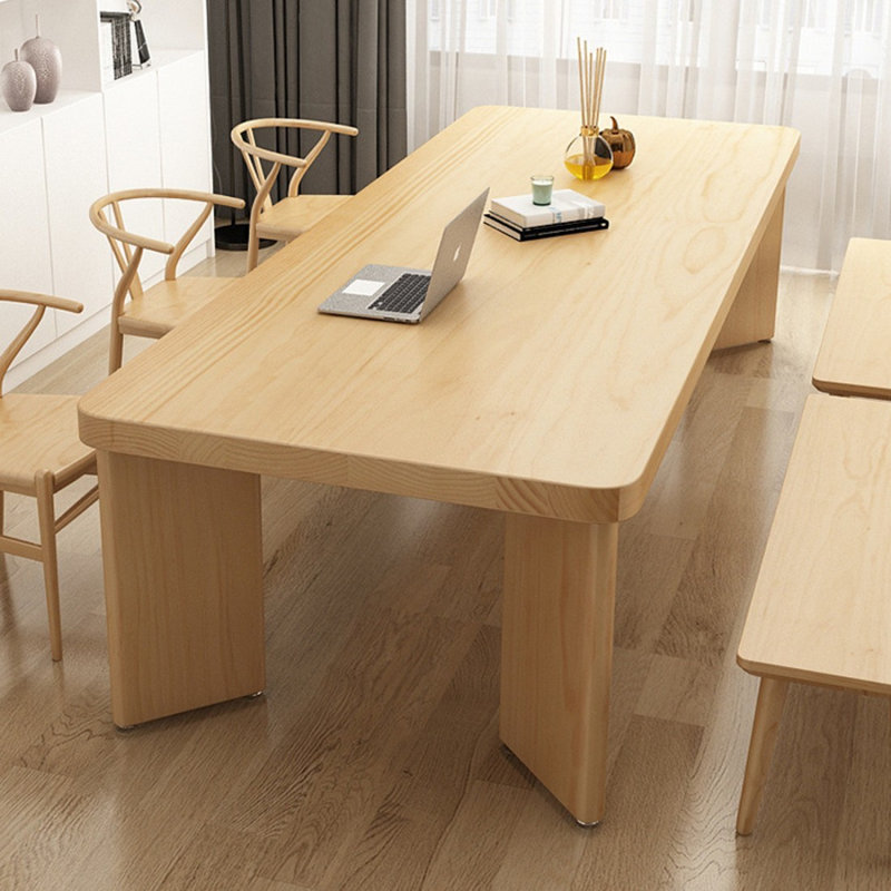 Bureau rectangulaire en bois massif Burlywood, Brun orangé, H 29,53 po x l 62,99 po x P 27,56 po