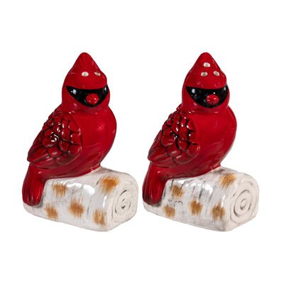 Ensemble de salière et poivrière Cardinal on a Log