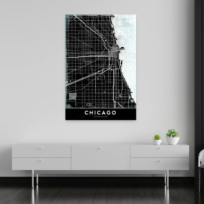 «Chicago Contemporary City Ocean», art mural, H 60 po x l 40 po