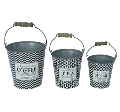 Ensemble de pots décoratifs 3 pièces tin