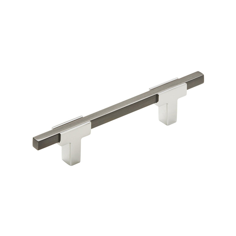 Poignée barre Urbanite, Chrome poli / chrome noir, 3 3/4"