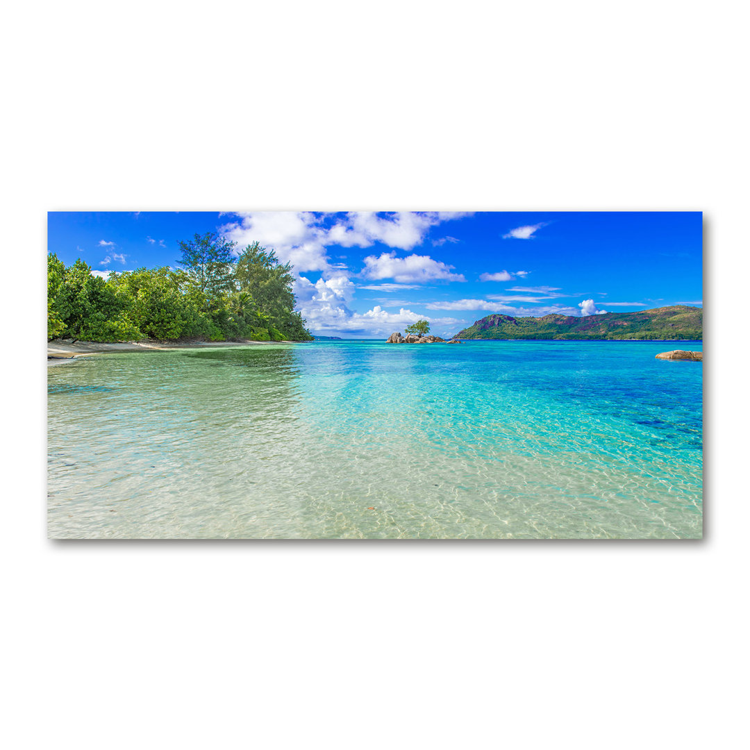 Leinwanddruck - Wandkunst - Drucke auf Leinwand - 140X70 Bild Bildthema: Seychellen Strand