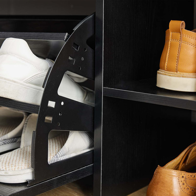 Shoe Storage Bench, Shoe Bench With Cushion Seat, Shoe Rack Bench With 1 Flip Drawers, Shoe Cabinet With Adjustable Shelves For Hallway, Bathroom, Garage